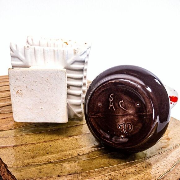 VTG Splatter Pottery 3-Tier Pagoda and Cream Pitcher/Vase - Picture 5 of 8